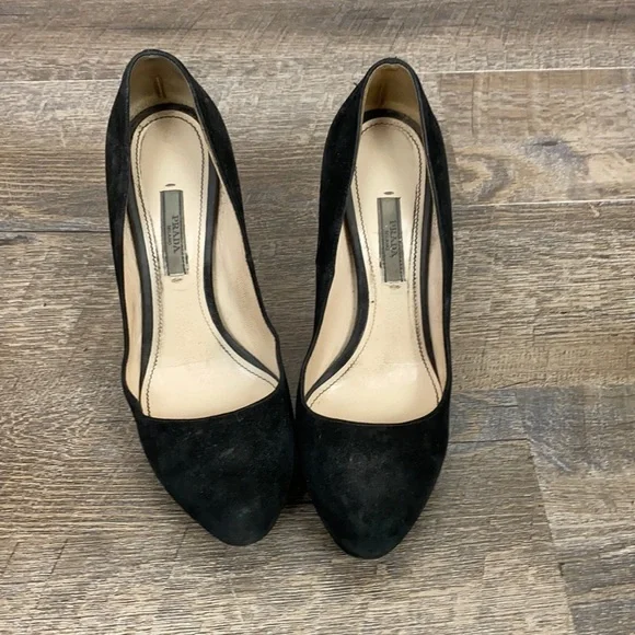 Prada Calzature Donna Camoscio basic black 38.5 - Picture 3 of 16